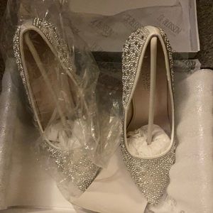 Rhinestones, white, 4inch heels.